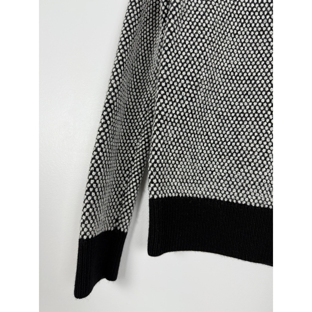 BANANA REPUBLIC Textured Colorblock Pullover Sweater in Black/White Small - Picture 4 of 11